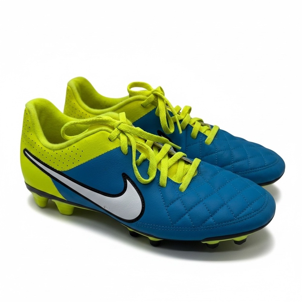 Nike Tiempo Rio FG Soccer Cleats Blue Volt 630860-400 Size 9.5 Youth
